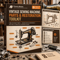 Vintage Sewing Machine Parts and Restoration Toolkit premium book cover